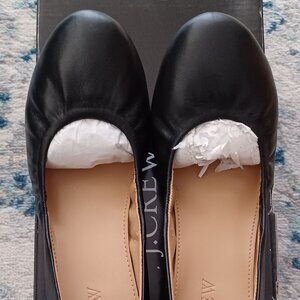 J.Crew Anya Leather Ballet Flats, Size 6, Black